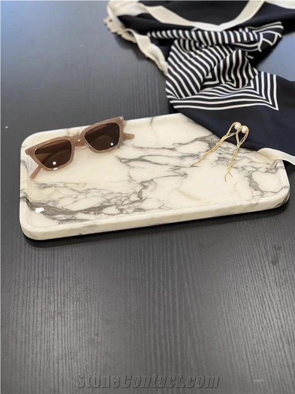 Marble Kitchen Accessories Stone Norwegian Rose Tray Pleates