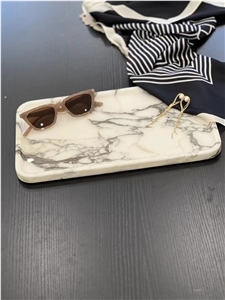 Marble Kitchen Accessories Stone Norwegian Rose Tray Pleates