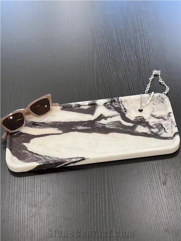 Stone Plate Marble Calacatta Viola Jewelry Display Stands