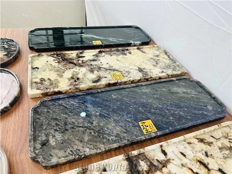 Stone Plate Marble Calacatta Viola Jewelry Display Stands