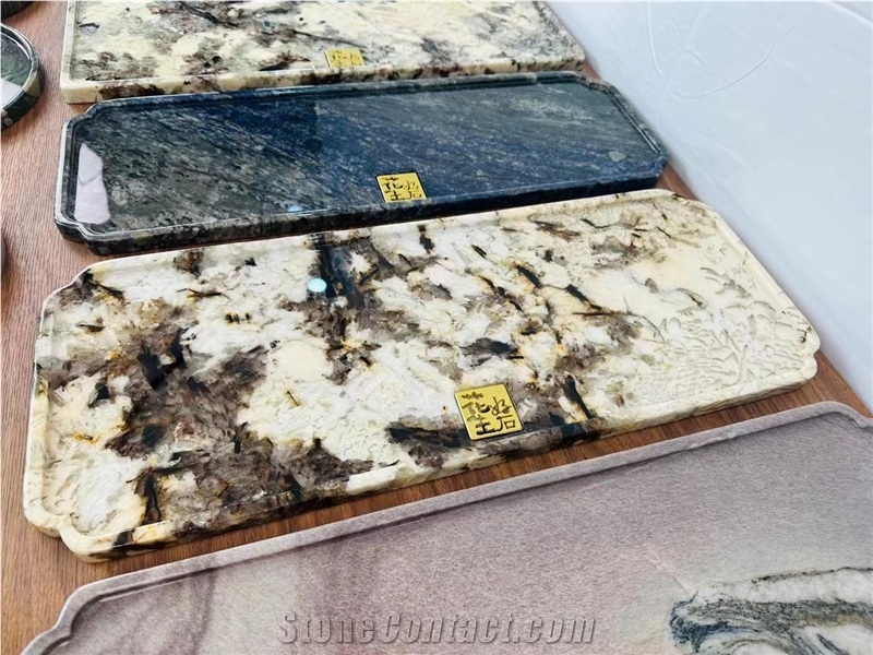 Stone Plate Marble Calacatta Viola Jewelry Display Stands
