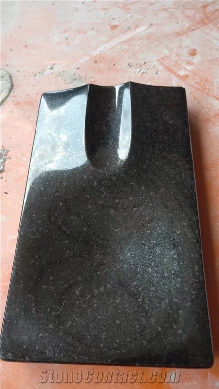 Stone Plates Granite Angola Black Ashtray For Home Decor