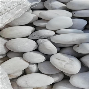 High Gloss White Walkway Washed Pebble Stone
