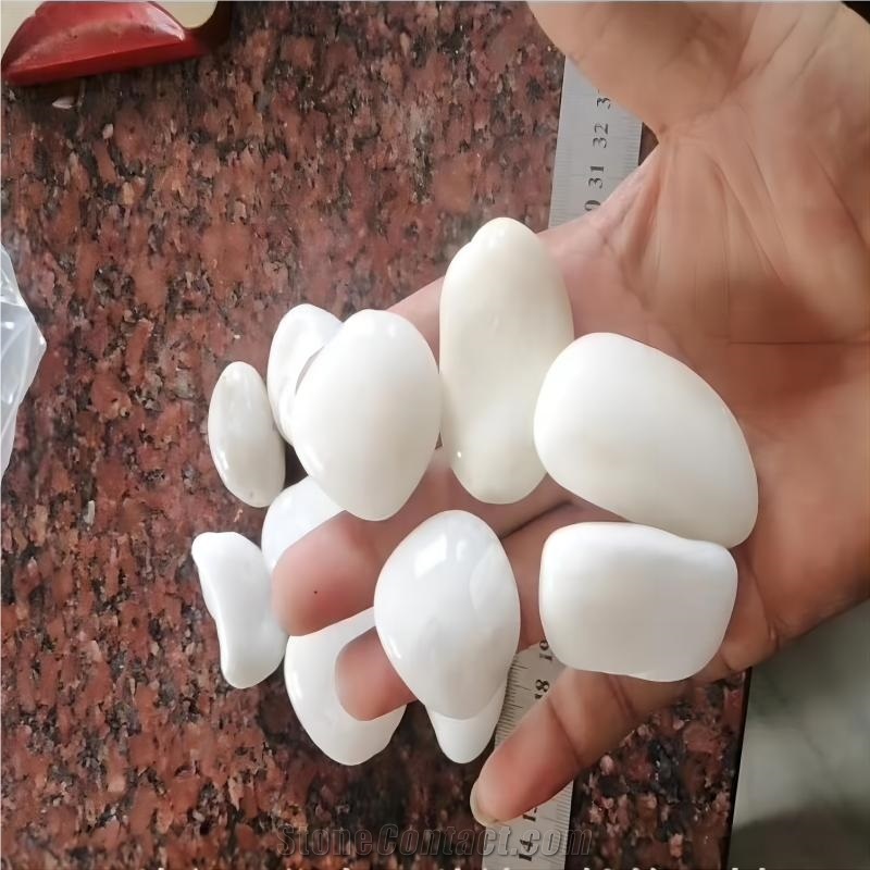 High Gloss White Walkway Washed Pebble Stone