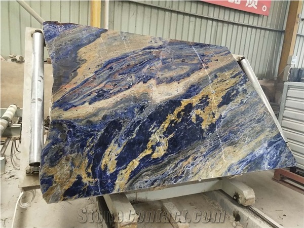 Polished Sodalite Blue Granite Small Slabs, 1.8 Thick