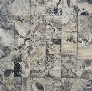 Silver Travertine French Pattern
