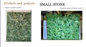 Backlit Green Crystal Quartz Semiprecious Slabs, Wall Panels Backlit Green Crystal Quartz Semiprecious Slabs, Wall Panels