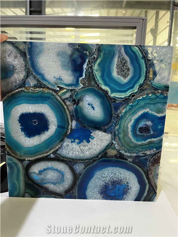 Blue Agate 7 Colors Slab For Wall And Floor Tiles
