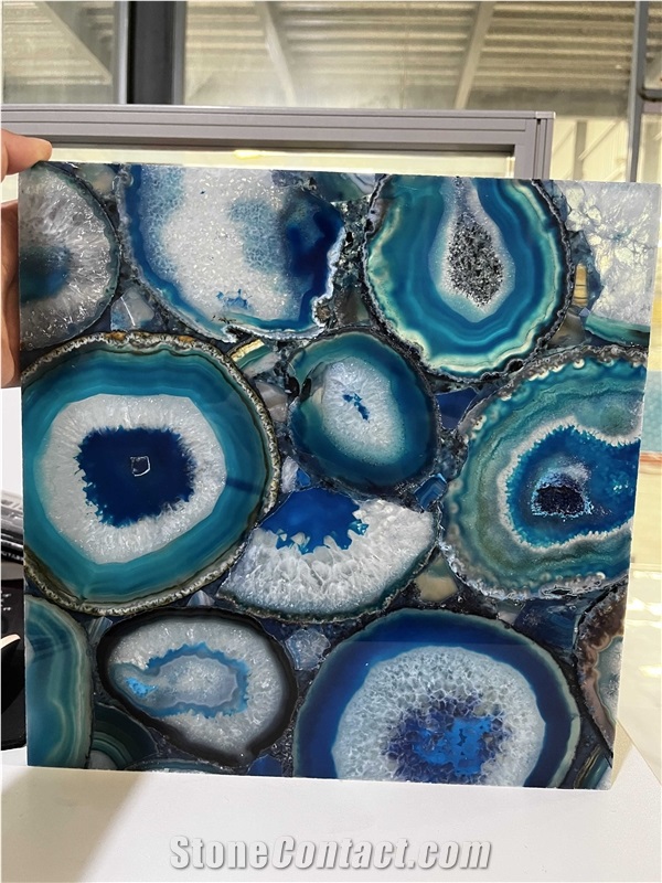 Blue Agate 7 Colors Slab For Wall And Floor Tiles