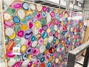 Colorful Agate Wall,Semi Precious Tiles,Gemstone Slab