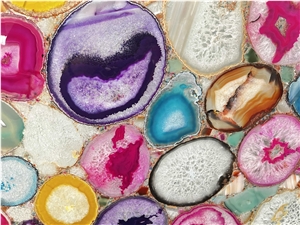 Colorful Agate Wall,Semi Precious Tiles,Gemstone Slab