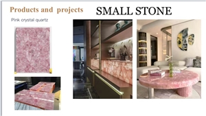 Rose Crystal Quartz Gem Stone Restaurant Table,Cafe Table Rose Crystal Quartz Gem Stone Restaurant Table,Cafe Table