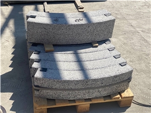 Light Grey Granite Curved Kerbstone