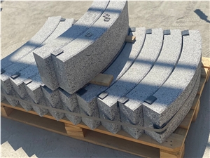 Light Grey Granite Curved Kerbstone