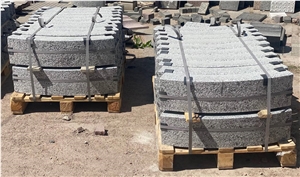 Light Grey Granite Curved Kerbstone