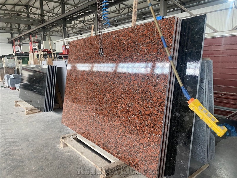 Rosso Santiago Red Granite Slabs