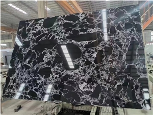 Nepoleon Black Artificial Marble,Black Engineered Slabs,Optimustone