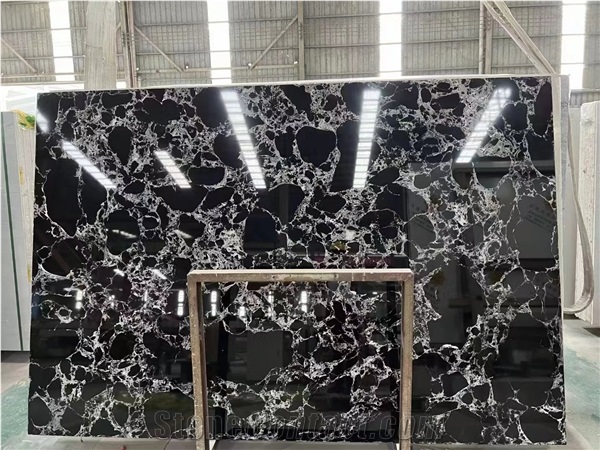 Nepoleon Black Artificial Marble,Black Engineered Slabs,Optimustone