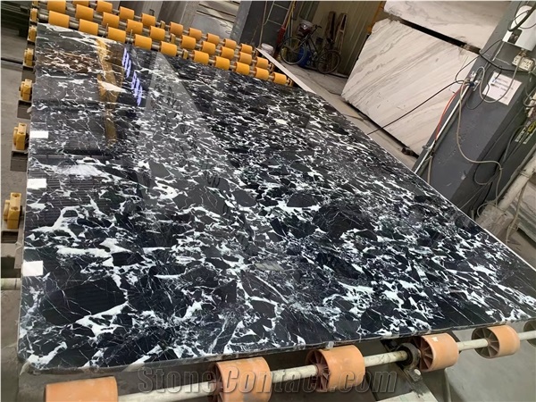 Nepoleon Black Artificial Marble,Black Engineered Slabs,Optimustone