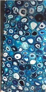 Polished Backlit Semiprecious Stone,Optimustone Blue Agate