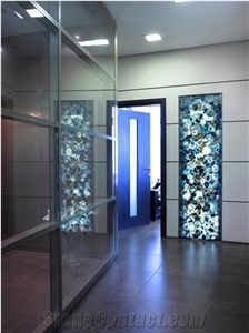 Polished Backlit Semiprecious Stone,Optimustone Blue Agate