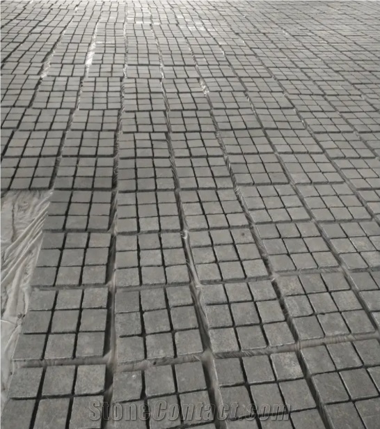 Cobble Stone On Mesh, Black Cobble, Cobble Stone Pavers
