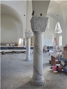 Guangxi White Marble Column,Optimustone Column Guangxi White Marble Column,Optimustone Column