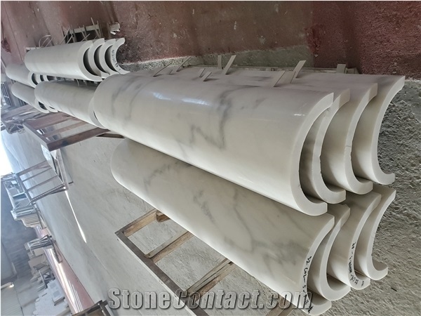 Interior White Marble Column,Optimustone Carving Column