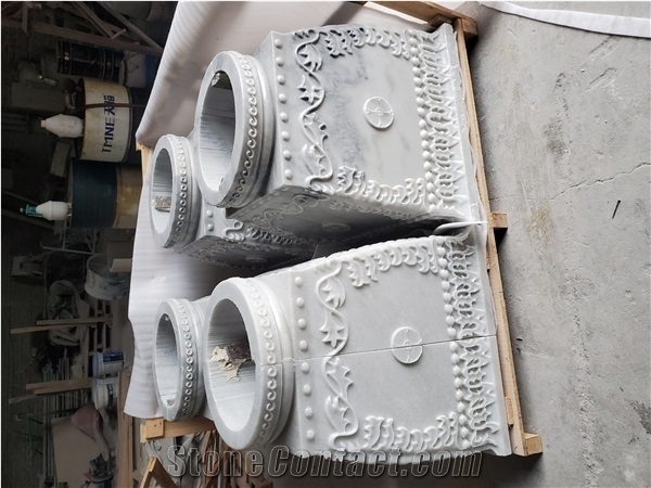 Interior White Marble Column,Optimustone Carving Column