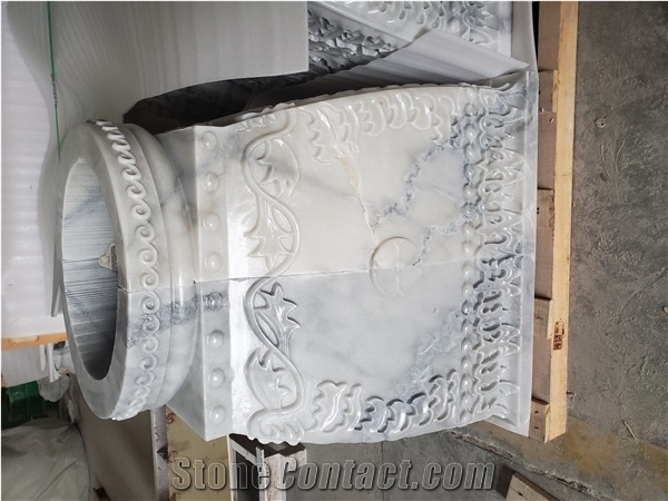 Interior White Marble Column,Optimustone Carving Column