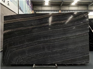 Antiquity Black Wooden Marble Slabs
