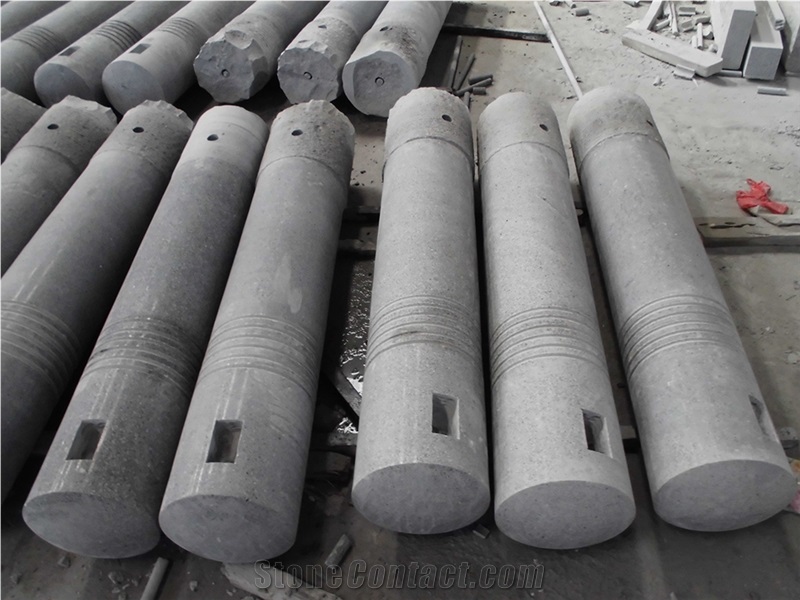 G601 Granite Car Parking Bollards, Cylinder Parking Bollards