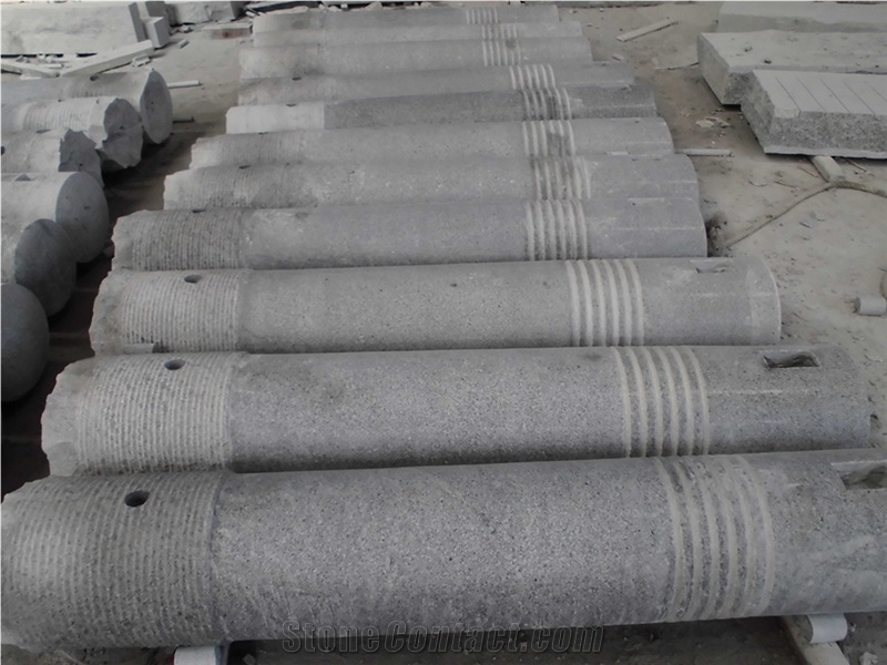 G601 Granite Car Parking Bollards, Cylinder Parking Bollards