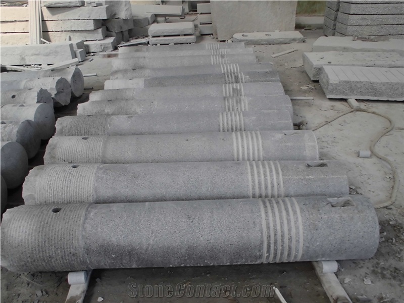 G601 Granite Car Parking Bollards, Cylinder Parking Bollards