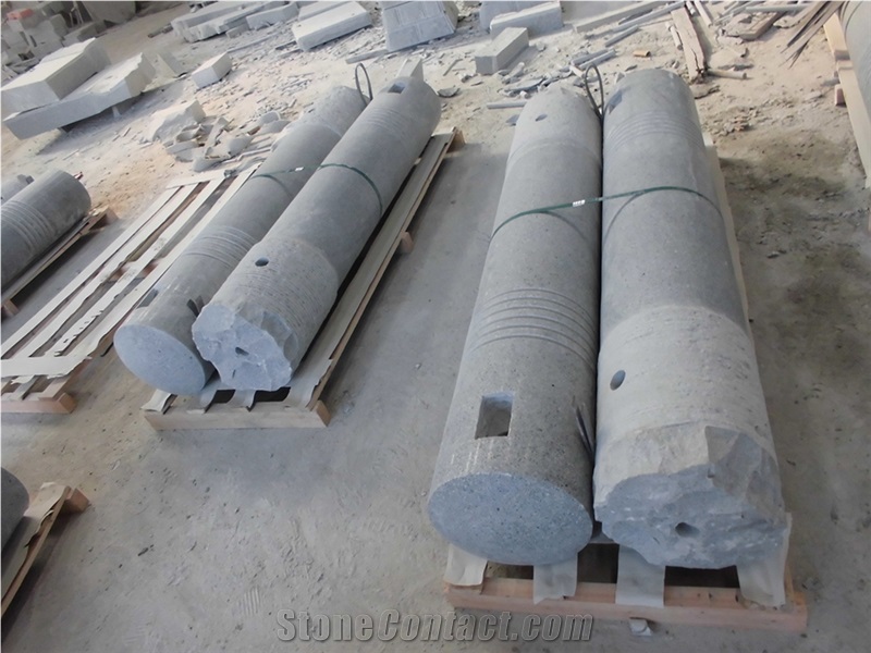 G601 Granite Car Parking Bollards, Cylinder Parking Bollards