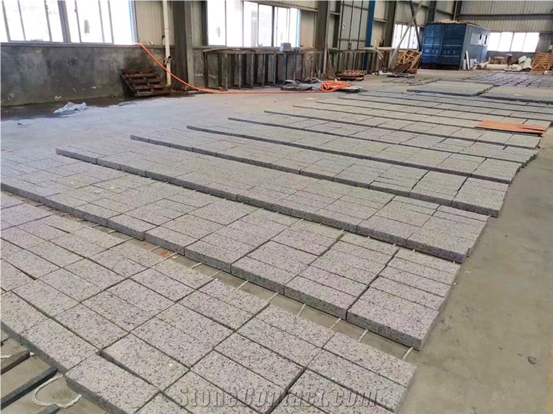 G640 Black White Flower Granite Flamed Brushed Thick Slabs