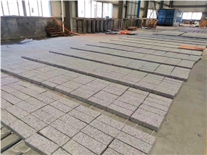 G640 Black White Flower Granite Flamed Brushed Thick Slabs