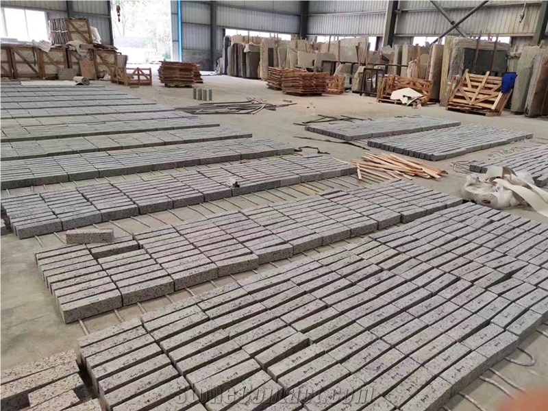 G640 Black White Flower Granite Flamed Brushed Thick Slabs