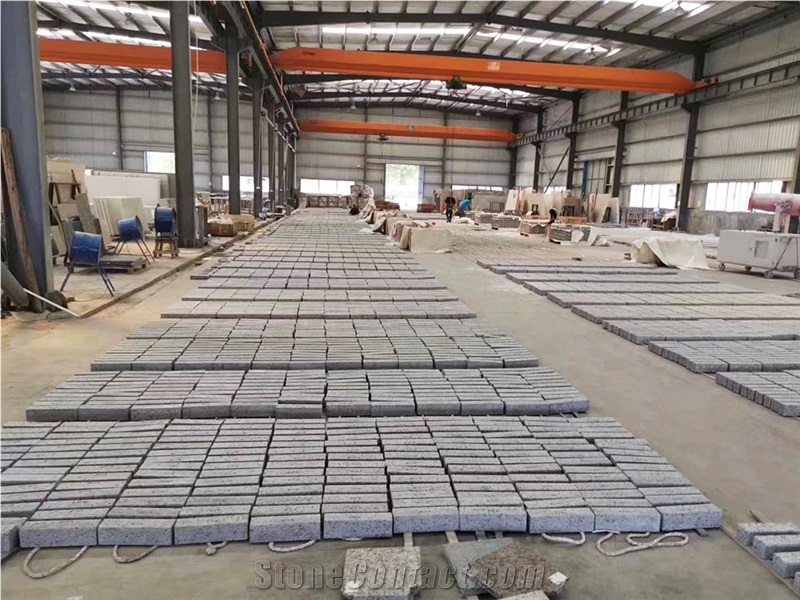 G640 Black White Flower Granite Flamed Brushed Thick Slabs
