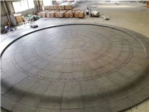 G654 Granite Fountain Square, Flamed Brushed Thick Slabs