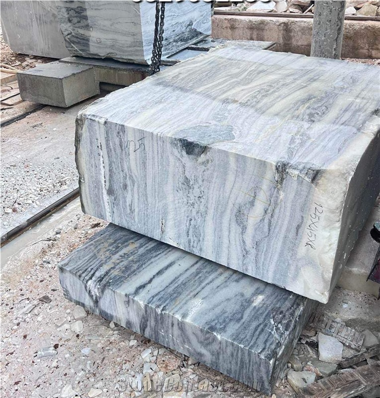 Vietnam Cloud Crystal White Marble Block