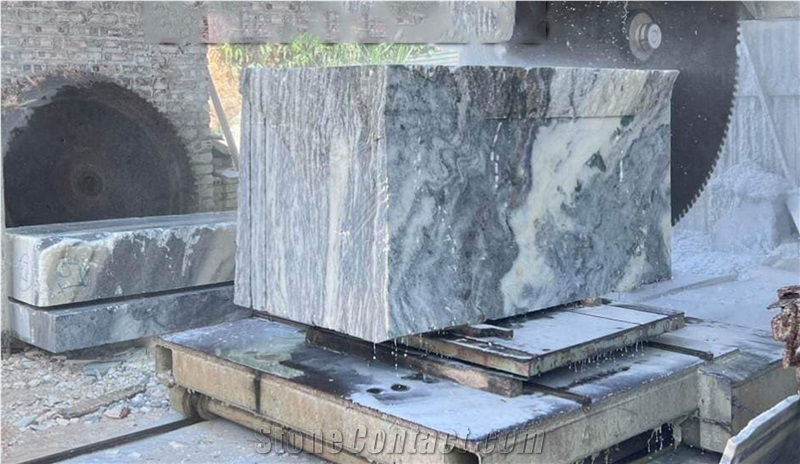 Vietnam Cloud Crystal White Marble Block