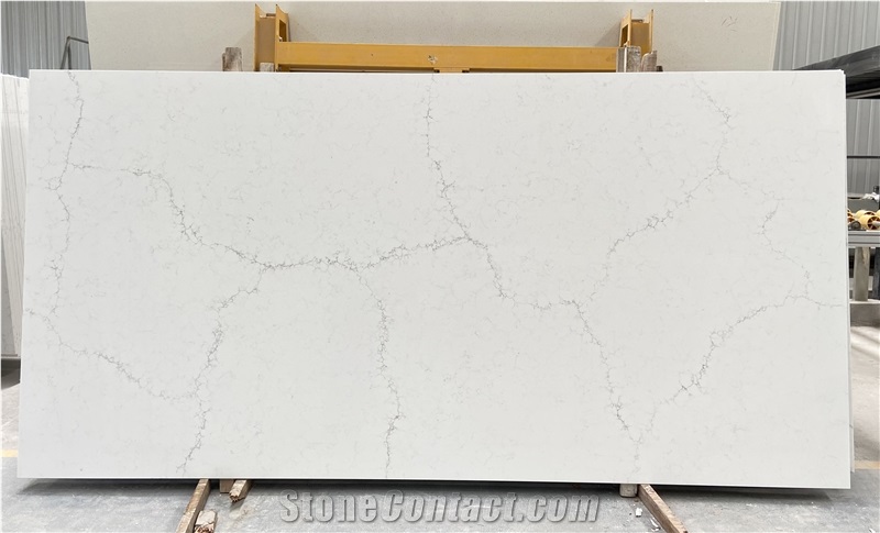 M308 Mysterio White Marble Look Calacatta Quartz Hot Selling