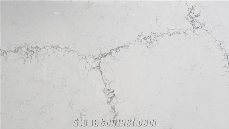 M308 Mysterio White Marble Look Calacatta Quartz Hot Selling
