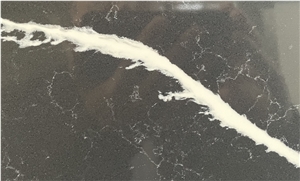 M516 Black Quartz White Veining Exotic Design Marble