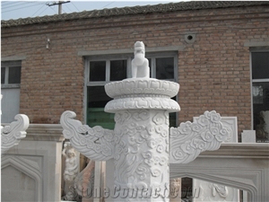 Cheap Sunny Beige Marble Hand Carving Columns & Pillars