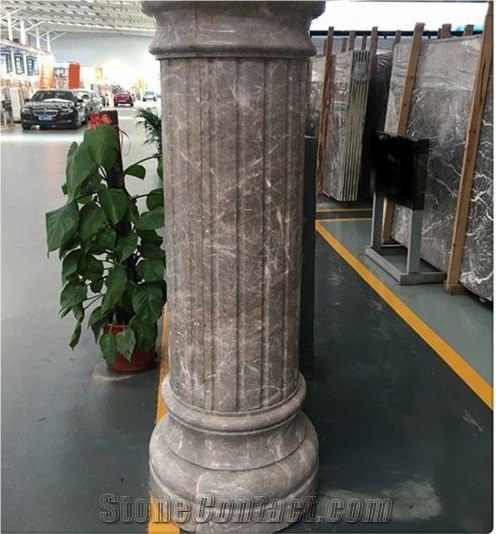 Cheap Sunny Beige Marble Hand Carving Columns & Pillars