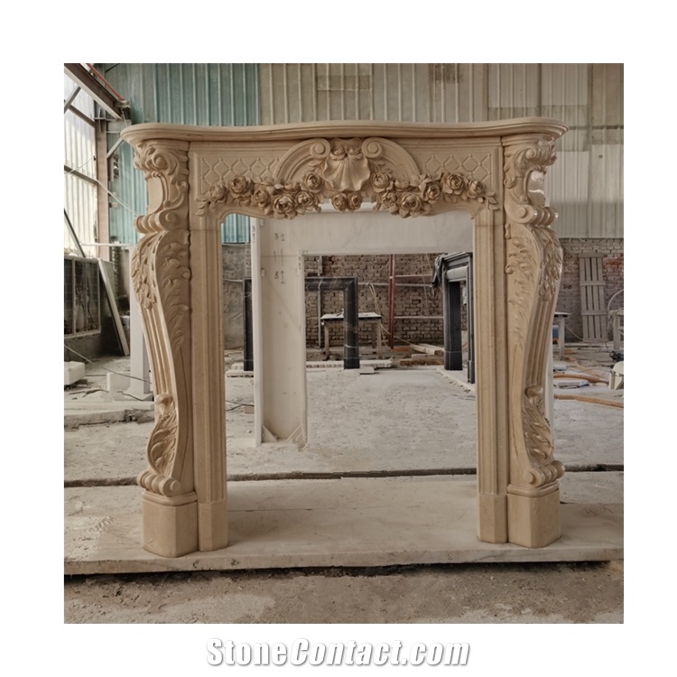Travertine Home Fireplace Free Standing Fireplace