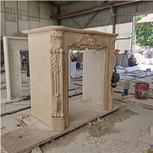 Travertine Home Fireplace Free Standing Fireplace