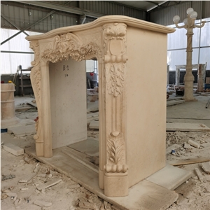 Travertine Home Fireplace Free Standing Fireplace